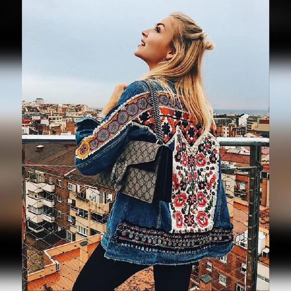 ♥️SOLD ❤️NWT Embroidered Denim Jacket - Picture 10 of 15